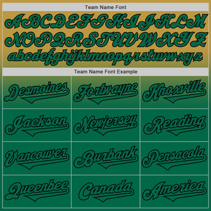 Custom Old Gold Kelly Green-Black Authentic Fade Fashion Baseball Jersey - Sky-Custom