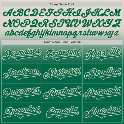 Custom Cream Kelly Green Authentic Fade Fashion Baseball Jersey - Sky-Custom