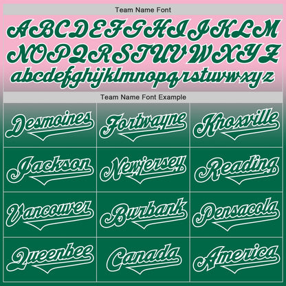 Custom Light Pink Kelly Green-White Authentic Fade Fashion Baseball Jersey - Sky-Custom