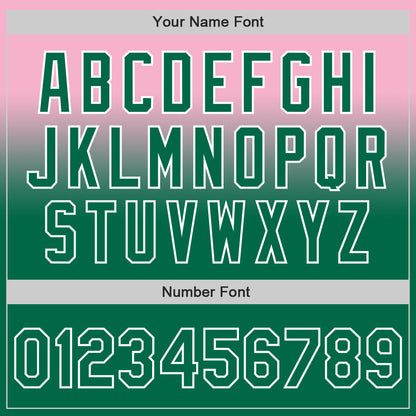 Custom Light Pink Kelly Green-White Authentic Fade Fashion Baseball Jersey - Sky-Custom