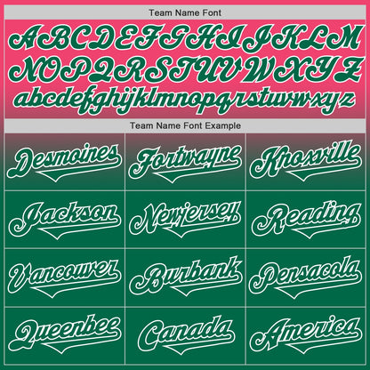 Custom Neon Pink Kelly Green-White Authentic Fade Fashion Baseball Jersey - Sky-Custom