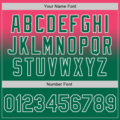 Custom Neon Pink Kelly Green-White Authentic Fade Fashion Baseball Jersey - Sky-Custom