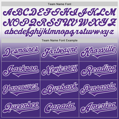 Custom White Purple Authentic Fade Fashion Baseball Jersey - Sky-Custom