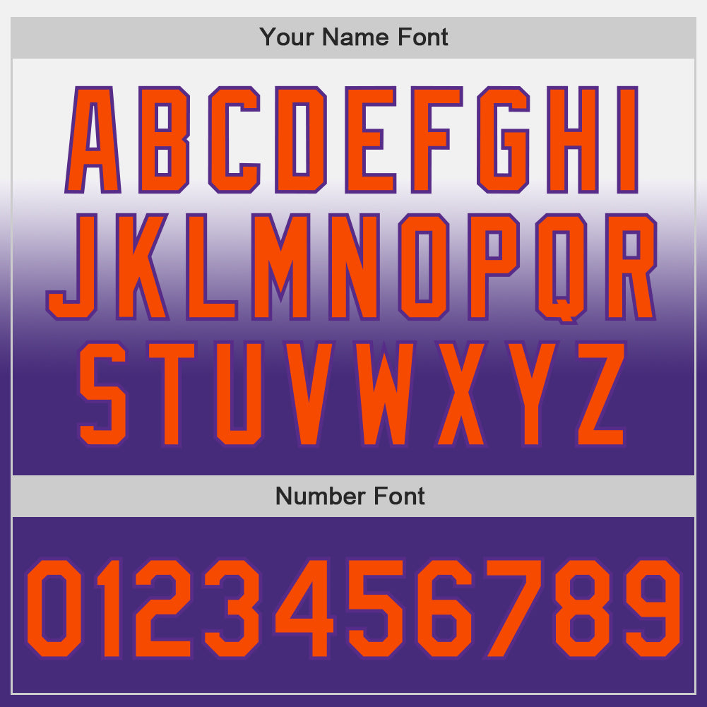 Custom White Orange-Purple Authentic Fade Fashion Baseball Jersey - Sky-Custom