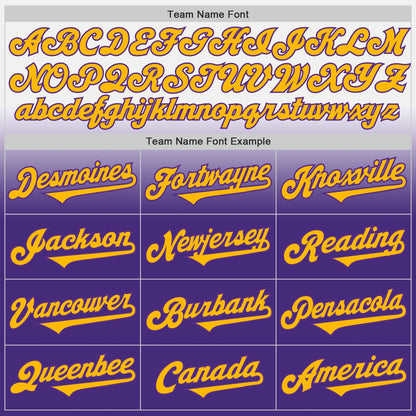 Custom White Gold-Purple Authentic Fade Fashion Baseball Jersey - Sky-Custom