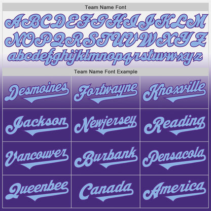 Custom White Light Blue-Purple Authentic Fade Fashion Baseball Jersey - Sky-Custom