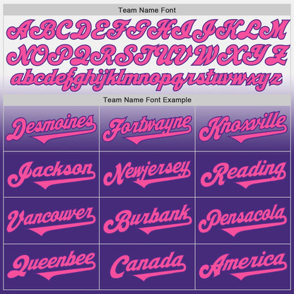 Custom White Pink-Purple Authentic Fade Fashion Baseball Jersey - Sky-Custom