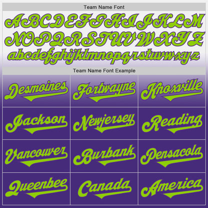Custom White Neon Green-Purple Authentic Fade Fashion Baseball Jersey - Sky-Custom