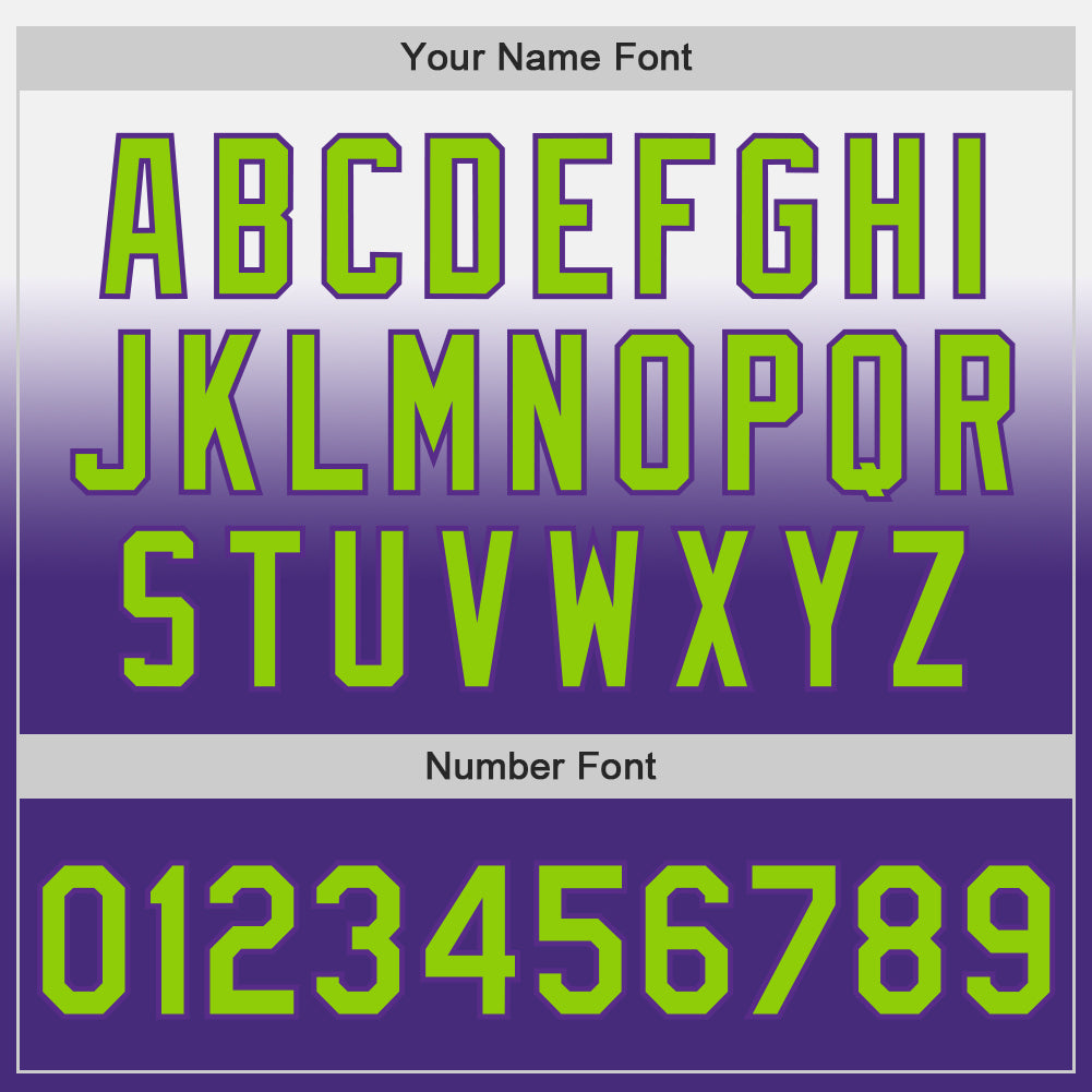 Custom White Neon Green-Purple Authentic Fade Fashion Baseball Jersey - Sky-Custom