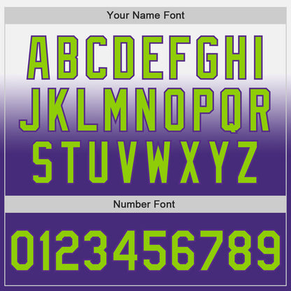 Custom White Neon Green-Purple Authentic Fade Fashion Baseball Jersey - Sky-Custom