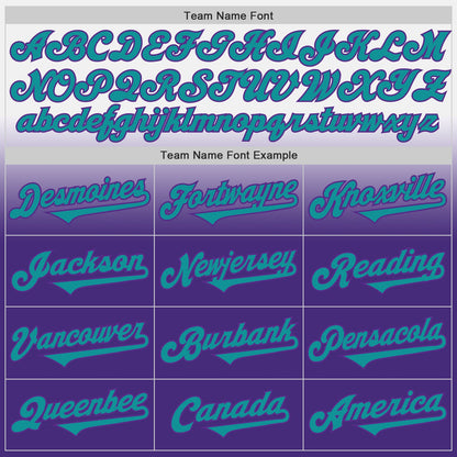 Custom White Teal-Purple Authentic Fade Fashion Baseball Jersey - Sky-Custom