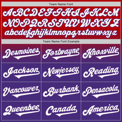Custom Red White-Purple Authentic Fade Fashion Baseball Jersey - Sky-Custom