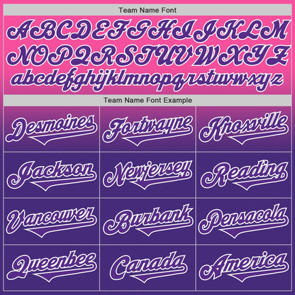 Custom Pink Purple-White Authentic Fade Fashion Baseball Jersey - Sky-Custom