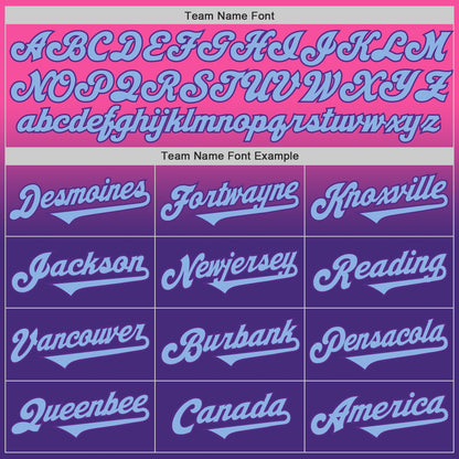 Custom Pink Light Blue-Purple Authentic Fade Fashion Baseball Jersey - Sky-Custom