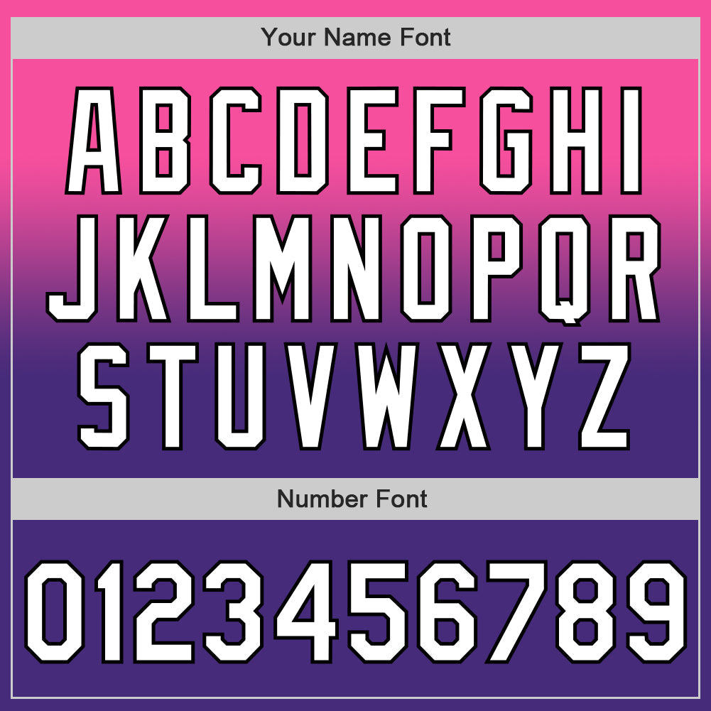 Custom Pink White Purple-Black Authentic Fade Fashion Baseball Jersey - Sky-Custom
