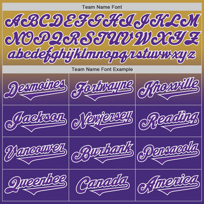 Custom Old Gold Purple-White Authentic Fade Fashion Baseball Jersey - Sky-Custom