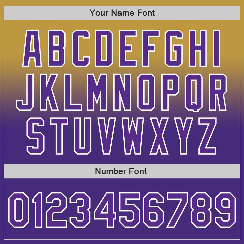 Custom Old Gold Purple-White Authentic Fade Fashion Baseball Jersey - Sky-Custom