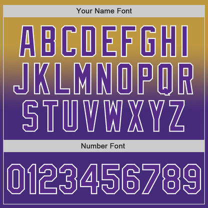 Custom Old Gold Purple-White Authentic Fade Fashion Baseball Jersey - Sky-Custom