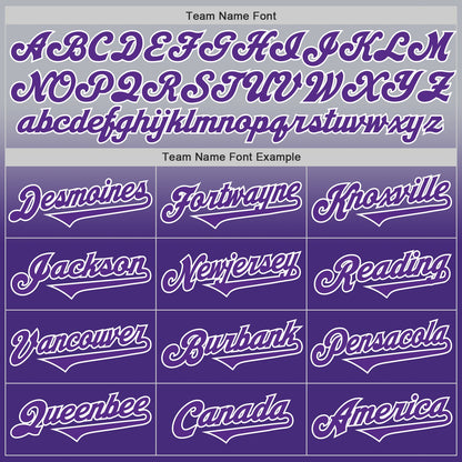 Custom Gray Purple-White Authentic Fade Fashion Baseball Jersey - Sky-Custom