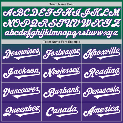 Custom Kelly Green White-Purple Authentic Fade Fashion Baseball Jersey - Sky-Custom