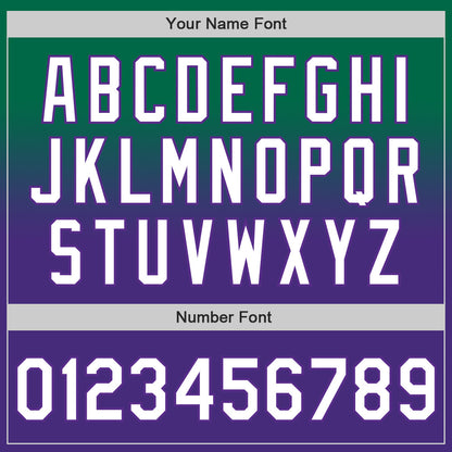 Custom Kelly Green White-Purple Authentic Fade Fashion Baseball Jersey - Sky-Custom