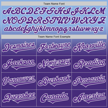 Custom Light Blue Purple-White Authentic Fade Fashion Baseball Jersey - Sky-Custom