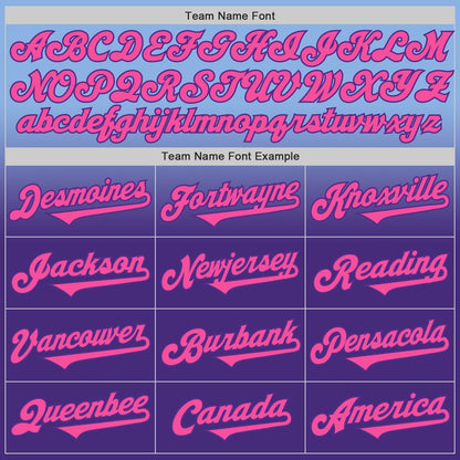 Custom Light Blue Pink-Purple Authentic Fade Fashion Baseball Jersey - Sky-Custom