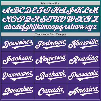 Custom Teal White-Purple Authentic Fade Fashion Baseball Jersey - Sky-Custom