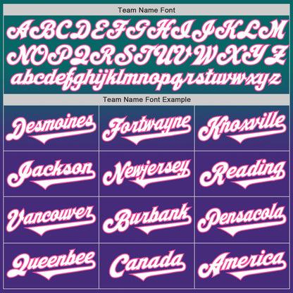 Custom Teal White Purple-Pink Authentic Fade Fashion Baseball Jersey - Sky-Custom