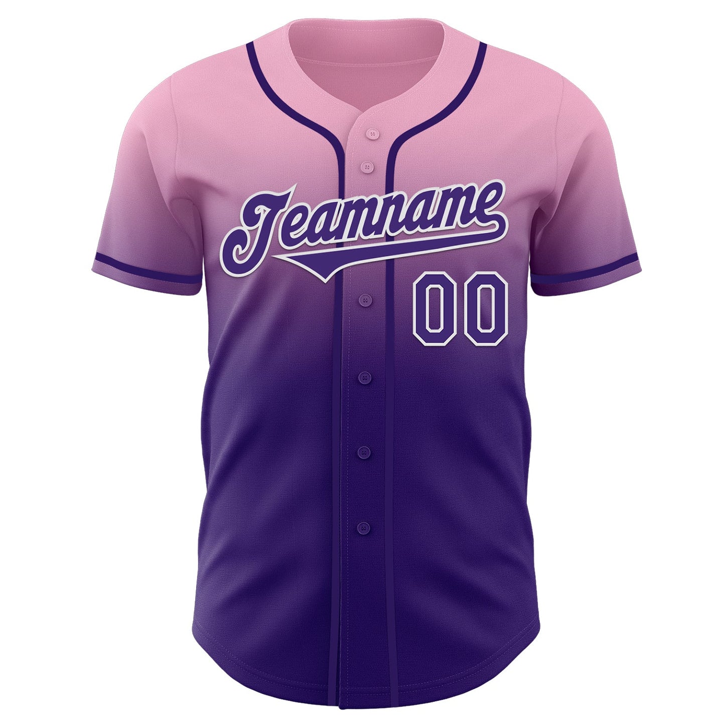 Custom Light Pink Purple-White Authentic Fade Fashion Baseball Jersey - Sky-Custom