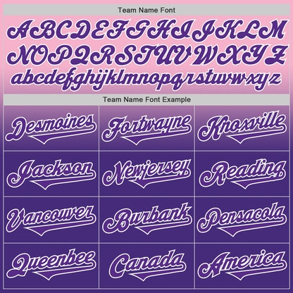 Custom Light Pink Purple-White Authentic Fade Fashion Baseball Jersey - Sky-Custom