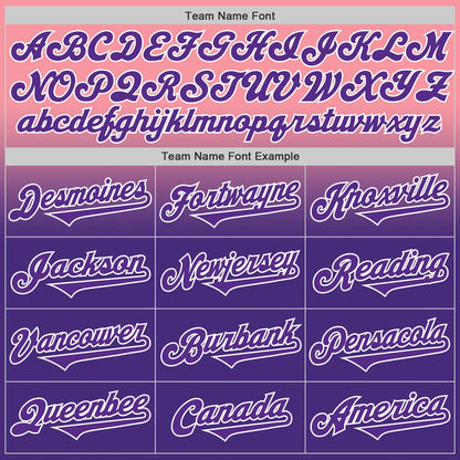 Custom Medium Pink Purple-White Authentic Fade Fashion Baseball Jersey - Sky-Custom