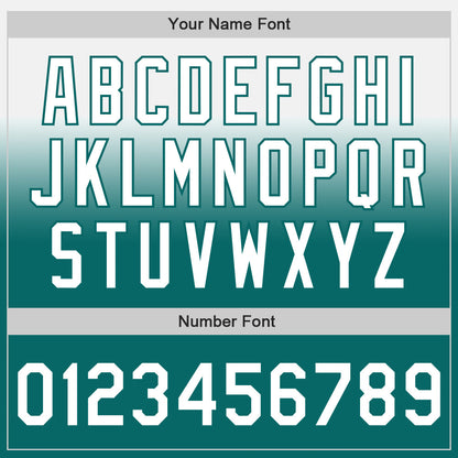 Custom White Teal Authentic Fade Fashion Baseball Jersey - Sky-Custom