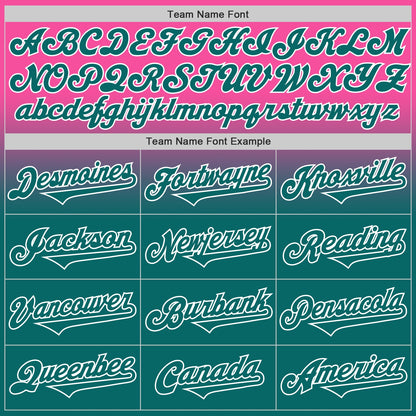 Custom Pink Teal-White Authentic Fade Fashion Baseball Jersey - Sky-Custom