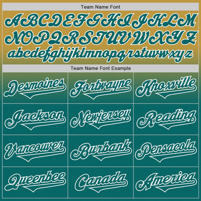 Custom Old Gold Teal-White Authentic Fade Fashion Baseball Jersey - Sky-Custom