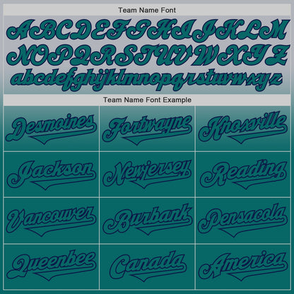 Custom Gray Teal-Navy Authentic Fade Fashion Baseball Jersey - Sky-Custom