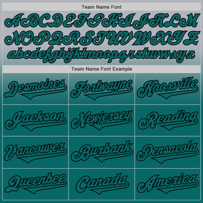 Custom Gray Teal-Black Authentic Fade Fashion Baseball Jersey - Sky-Custom