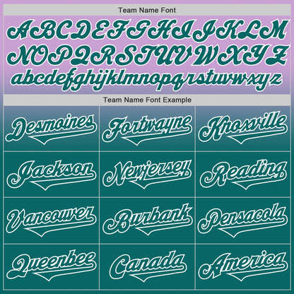 Custom Light Purple Teal-White Authentic Fade Fashion Baseball Jersey - Sky-Custom