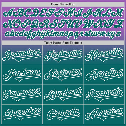 Custom Medium Purple Teal-White Authentic Fade Fashion Baseball Jersey - Sky-Custom