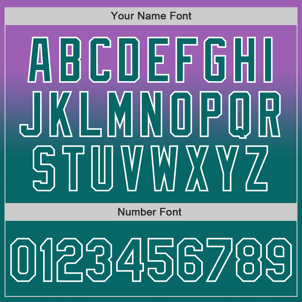 Custom Medium Purple Teal-White Authentic Fade Fashion Baseball Jersey - Sky-Custom