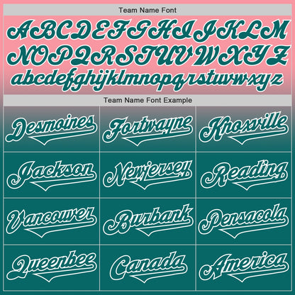 Custom Medium Pink Teal-White Authentic Fade Fashion Baseball Jersey - Sky-Custom