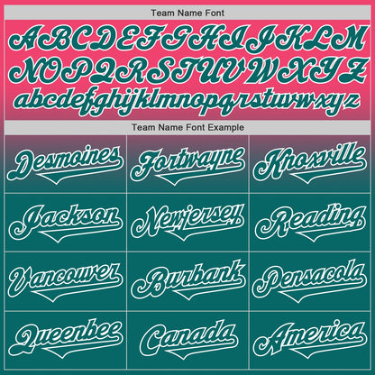 Custom Neon Pink Teal-White Authentic Fade Fashion Baseball Jersey - Sky-Custom