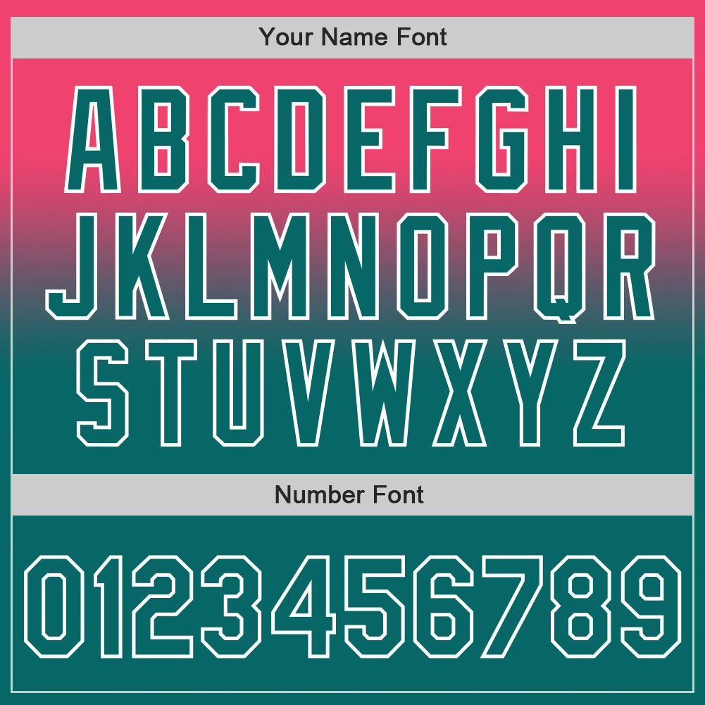 Custom Neon Pink Teal-White Authentic Fade Fashion Baseball Jersey - Sky-Custom
