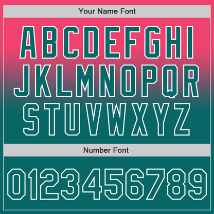 Custom Neon Pink Teal-White Authentic Fade Fashion Baseball Jersey - Sky-Custom
