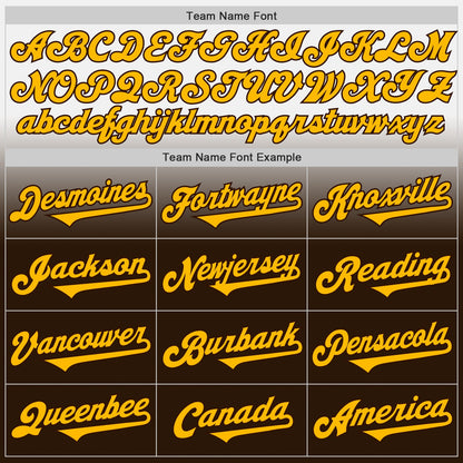 Custom White Gold-Brown Authentic Fade Fashion Baseball Jersey - Sky-Custom
