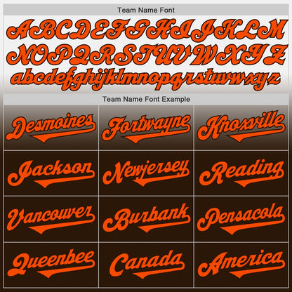 Custom White Orange-Brown Authentic Fade Fashion Baseball Jersey - Sky-Custom