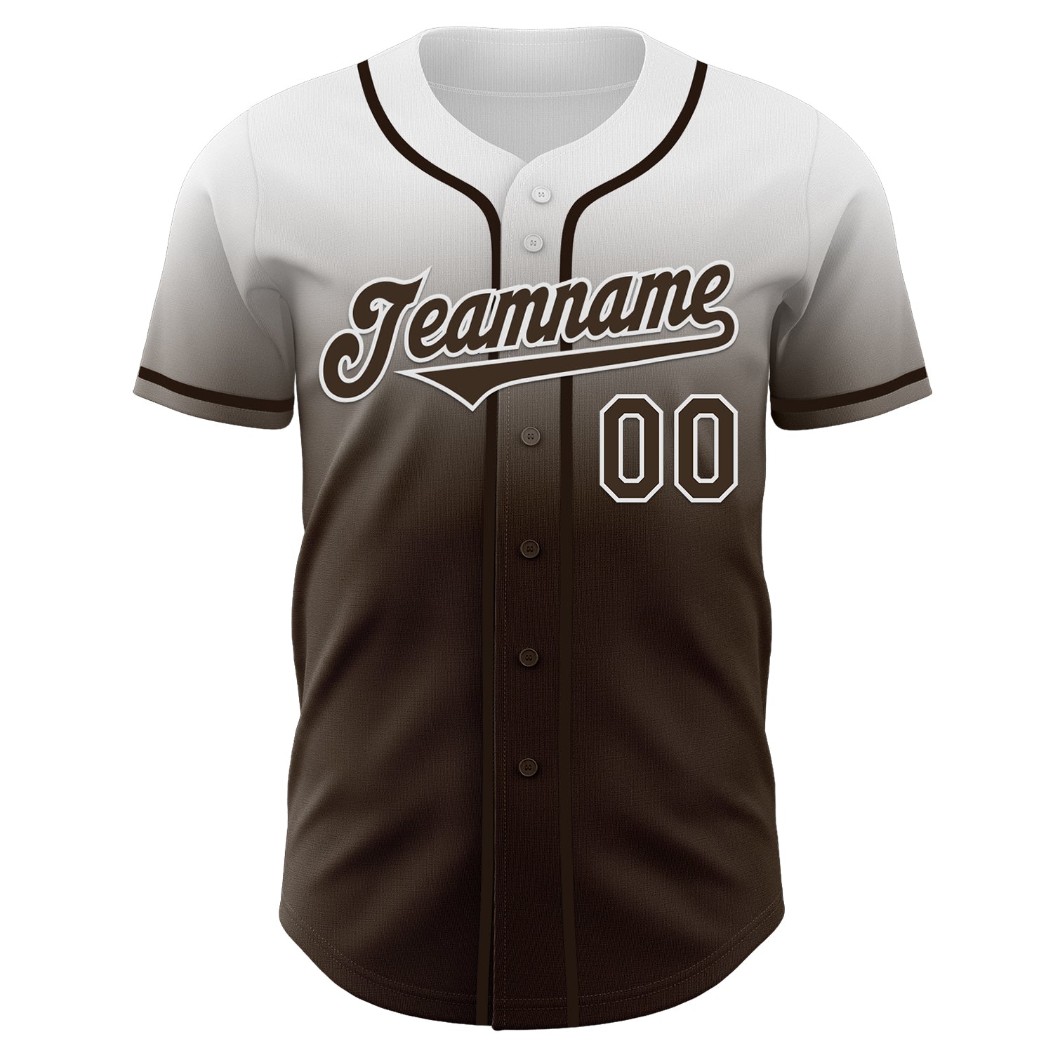 Custom White Brown Authentic Fade Fashion Baseball Jersey - Sky-Custom