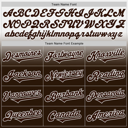 Custom White Brown Authentic Fade Fashion Baseball Jersey - Sky-Custom