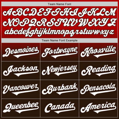 Custom Red White-Brown Authentic Fade Fashion Baseball Jersey - Sky-Custom