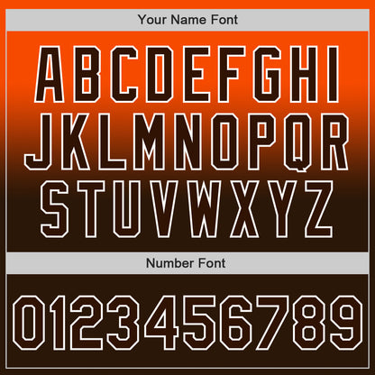 Custom Orange Brown-White Authentic Fade Fashion Baseball Jersey - Sky-Custom